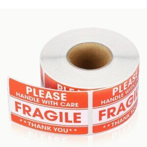 New Fragile Caution Stickers 4 Your Packages - Please Handle with Care 3" x 1"